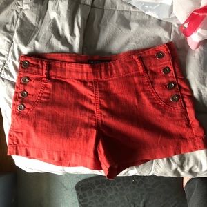 Salmon Mid-Rise Denim Sailor Shorts (Forever 21)